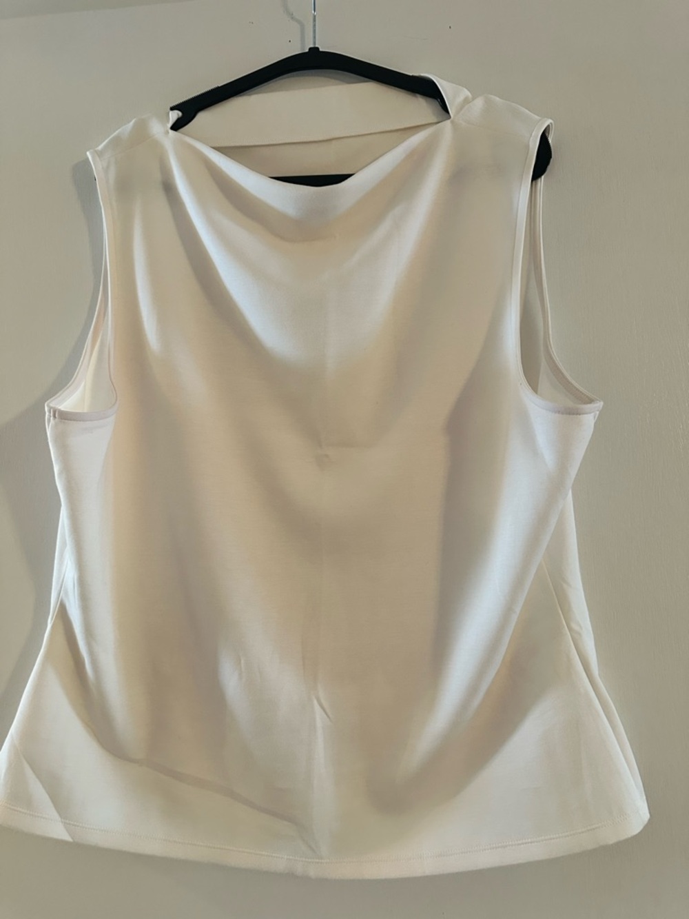 Banana Republic White Drape Neck Sleeveless Top